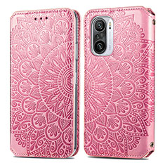 Funda de Cuero Cartera con Soporte Patron de Moda Carcasa S01D para Xiaomi Mi 11i 5G Oro Rosa