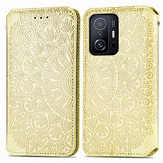 Funda de Cuero Cartera con Soporte Patron de Moda Carcasa S01D para Xiaomi Mi 11T 5G Oro