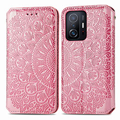 Funda de Cuero Cartera con Soporte Patron de Moda Carcasa S01D para Xiaomi Mi 11T 5G Oro Rosa