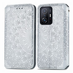 Funda de Cuero Cartera con Soporte Patron de Moda Carcasa S01D para Xiaomi Mi 11T 5G Plata