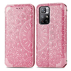 Funda de Cuero Cartera con Soporte Patron de Moda Carcasa S01D para Xiaomi Poco M4 Pro 5G Oro Rosa