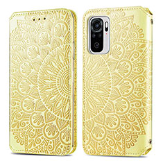 Funda de Cuero Cartera con Soporte Patron de Moda Carcasa S01D para Xiaomi Poco M5S Oro