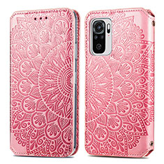 Funda de Cuero Cartera con Soporte Patron de Moda Carcasa S01D para Xiaomi Poco M5S Oro Rosa