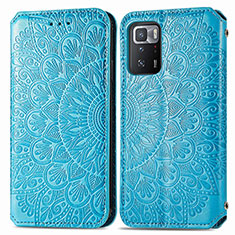 Funda de Cuero Cartera con Soporte Patron de Moda Carcasa S01D para Xiaomi Poco X3 GT 5G Azul