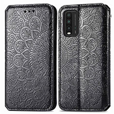 Funda de Cuero Cartera con Soporte Patron de Moda Carcasa S01D para Xiaomi Redmi 9 Power Negro