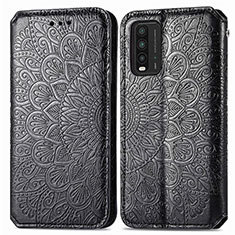 Funda de Cuero Cartera con Soporte Patron de Moda Carcasa S01D para Xiaomi Redmi 9T 4G Negro