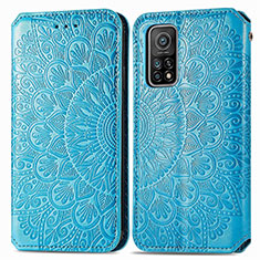 Funda de Cuero Cartera con Soporte Patron de Moda Carcasa S01D para Xiaomi Redmi K30S 5G Azul