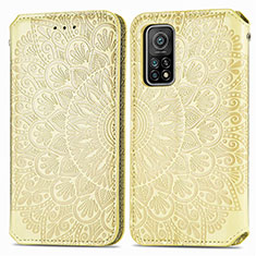 Funda de Cuero Cartera con Soporte Patron de Moda Carcasa S01D para Xiaomi Redmi K30S 5G Oro