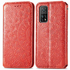 Funda de Cuero Cartera con Soporte Patron de Moda Carcasa S01D para Xiaomi Redmi K30S 5G Rojo