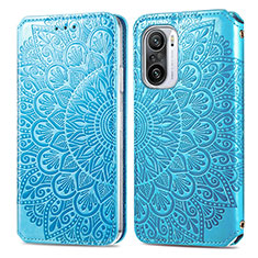 Funda de Cuero Cartera con Soporte Patron de Moda Carcasa S01D para Xiaomi Redmi K40 5G Azul