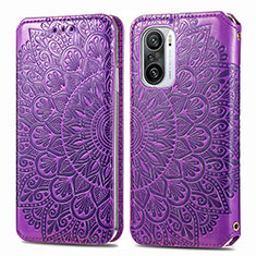 Funda de Cuero Cartera con Soporte Patron de Moda Carcasa S01D para Xiaomi Redmi K40 5G Morado