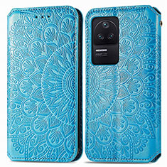 Funda de Cuero Cartera con Soporte Patron de Moda Carcasa S01D para Xiaomi Redmi K40S 5G Azul