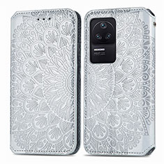 Funda de Cuero Cartera con Soporte Patron de Moda Carcasa S01D para Xiaomi Redmi K40S 5G Plata