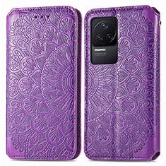 Funda de Cuero Cartera con Soporte Patron de Moda Carcasa S01D para Xiaomi Redmi K50 5G Morado