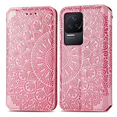 Funda de Cuero Cartera con Soporte Patron de Moda Carcasa S01D para Xiaomi Redmi K50 5G Oro Rosa