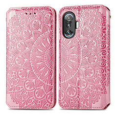 Funda de Cuero Cartera con Soporte Patron de Moda Carcasa S01D para Xiaomi Redmi K50 Gaming AMG F1 5G Oro Rosa