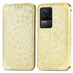 Funda de Cuero Cartera con Soporte Patron de Moda Carcasa S01D para Xiaomi Redmi K50 Pro 5G Oro