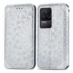 Funda de Cuero Cartera con Soporte Patron de Moda Carcasa S01D para Xiaomi Redmi K50 Pro 5G Plata