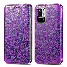 Funda de Cuero Cartera con Soporte Patron de Moda Carcasa S01D para Xiaomi Redmi Note 10 5G Morado