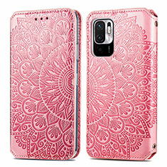 Funda de Cuero Cartera con Soporte Patron de Moda Carcasa S01D para Xiaomi Redmi Note 10 5G Oro Rosa