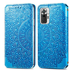 Funda de Cuero Cartera con Soporte Patron de Moda Carcasa S01D para Xiaomi Redmi Note 10 Pro Max Azul