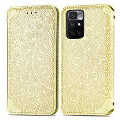 Funda de Cuero Cartera con Soporte Patron de Moda Carcasa S01D para Xiaomi Redmi Note 11 4G (2021) Oro