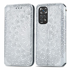 Funda de Cuero Cartera con Soporte Patron de Moda Carcasa S01D para Xiaomi Redmi Note 11 4G (2022) Plata