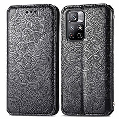 Funda de Cuero Cartera con Soporte Patron de Moda Carcasa S01D para Xiaomi Redmi Note 11 5G Negro