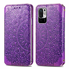 Funda de Cuero Cartera con Soporte Patron de Moda Carcasa S01D para Xiaomi Redmi Note 11 SE 5G Morado