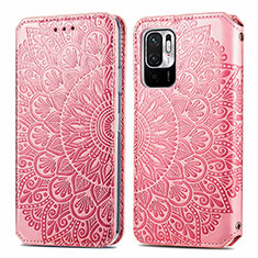 Funda de Cuero Cartera con Soporte Patron de Moda Carcasa S01D para Xiaomi Redmi Note 11 SE 5G Oro Rosa