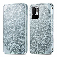 Funda de Cuero Cartera con Soporte Patron de Moda Carcasa S01D para Xiaomi Redmi Note 11 SE 5G Plata