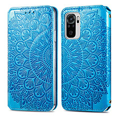 Funda de Cuero Cartera con Soporte Patron de Moda Carcasa S01D para Xiaomi Redmi Note 11 SE India 4G Azul