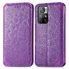 Funda de Cuero Cartera con Soporte Patron de Moda Carcasa S01D para Xiaomi Redmi Note 11S 5G Morado