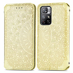 Funda de Cuero Cartera con Soporte Patron de Moda Carcasa S01D para Xiaomi Redmi Note 11S 5G Oro