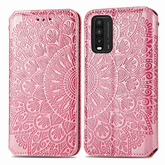 Funda de Cuero Cartera con Soporte Patron de Moda Carcasa S01D para Xiaomi Redmi Note 9 4G Oro Rosa