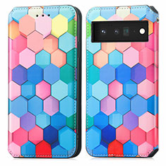 Funda de Cuero Cartera con Soporte Patron de Moda Carcasa S02D para Google Pixel 6 5G Vistoso