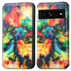 Funda de Cuero Cartera con Soporte Patron de Moda Carcasa S02D para Google Pixel 7 Pro 5G Multicolor