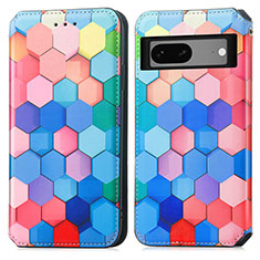 Funda de Cuero Cartera con Soporte Patron de Moda Carcasa S02D para Google Pixel 7a 5G Vistoso