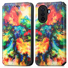 Funda de Cuero Cartera con Soporte Patron de Moda Carcasa S02D para Huawei Enjoy 50 Multicolor