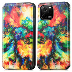 Funda de Cuero Cartera con Soporte Patron de Moda Carcasa S02D para Huawei Enjoy 50z Multicolor