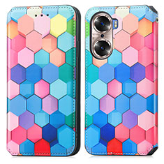 Funda de Cuero Cartera con Soporte Patron de Moda Carcasa S02D para Huawei Honor 60 5G Vistoso