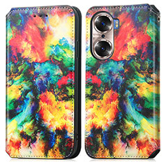 Funda de Cuero Cartera con Soporte Patron de Moda Carcasa S02D para Huawei Honor 60 Pro 5G Multicolor