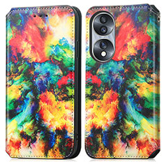 Funda de Cuero Cartera con Soporte Patron de Moda Carcasa S02D para Huawei Honor 70 5G Multicolor