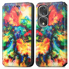 Funda de Cuero Cartera con Soporte Patron de Moda Carcasa S02D para Huawei Honor 80 Pro 5G Multicolor