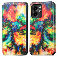 Funda de Cuero Cartera con Soporte Patron de Moda Carcasa S02D para Huawei Honor 80 SE 5G Multicolor