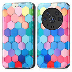 Funda de Cuero Cartera con Soporte Patron de Moda Carcasa S02D para Huawei Honor Magic3 Pro 5G Vistoso