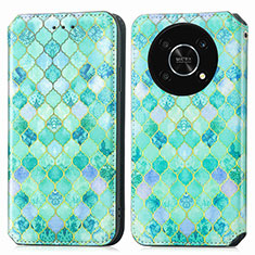 Funda de Cuero Cartera con Soporte Patron de Moda Carcasa S02D para Huawei Honor Magic4 Lite 5G Verde