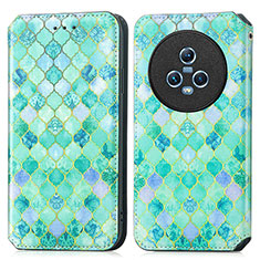 Funda de Cuero Cartera con Soporte Patron de Moda Carcasa S02D para Huawei Honor Magic5 5G Verde