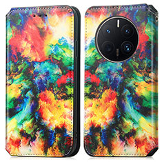 Funda de Cuero Cartera con Soporte Patron de Moda Carcasa S02D para Huawei Mate 50 Pro Multicolor