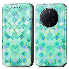 Funda de Cuero Cartera con Soporte Patron de Moda Carcasa S02D para Huawei Mate 50 Pro Verde